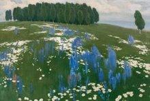 Paul Raud Field of flowers France oil painting art